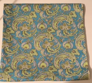 3 Yd & 28" Vintage M. Lowenstein & Sons, Inc. blau und grün Paisley, 35" breit - Bild 1 von 6