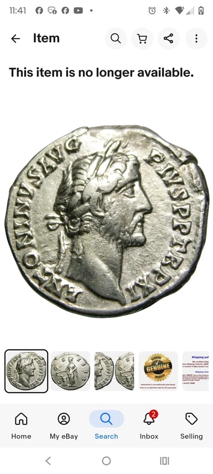 Antoninus Pius AD 138–161 Silver Denarius XF - Image 1 of 2