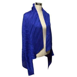 PLEATS PLEASE ISSEY MIYAKE PP69-AD561 Large Bicolor Stole Scarf Wrap From Japan - Picture 1 of 24