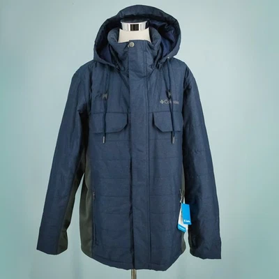 Chaqueta híbrida con cremallera completa Columbia para hombre talla grande L azul negro montaje Tabor NUEVA Foto 1 de 4