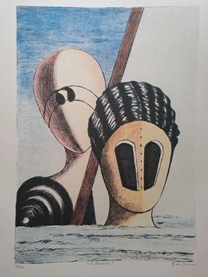 Firmado por Giorgio De Chirico - Le Maschere - Certificado Foto 1 de 4