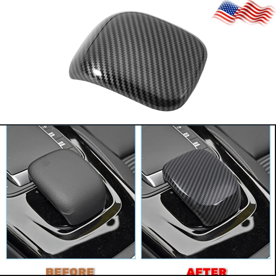 For Mercedes Benz A-Class 2018-2022 1PCS ABS Carbon Fiber Gear Shift Knob Cover Foto 1 de 4