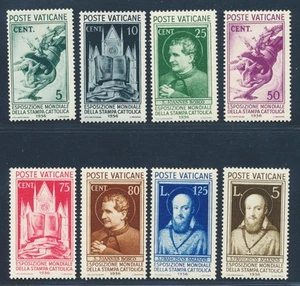 VATICAN 1936 Cpl Superb MNH/** Catholic Press Exposition Set, Sc # 47-54 - Bild 1 von 2