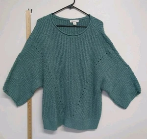 Coldwater Creek New Angles Slub Sweater Size 1X Shale Green (30067) - Picture 1 of 7