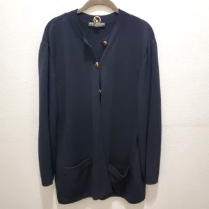 St. John Basics Strickjacke Damen Medium Gold Knopf Schwarz Strick Langarm - Bild 1 von 6
