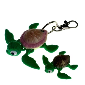 Rosa Schildkröte Schlüsselanhänger stark Taschenclip beweglich 3D-gedruckt USA Zappeln Spielzeug Geschenk - Bild 1 von 5