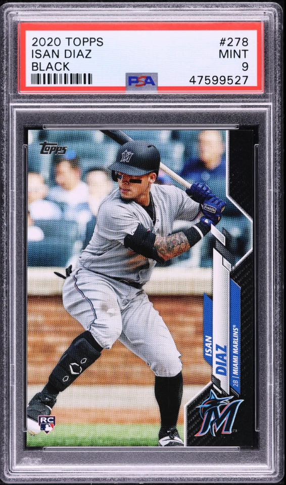 ISAN DIAZ 2020 Topps Black Parallel RC 12/69 PSA 9 Mint - Image 1 of 2