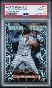 2024 Topps Stadium Club Beam Team Jasson Dominguez #BT2 RC PSA 8 Yankees - Picture 1 of 2