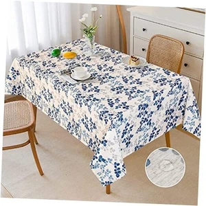 Floral Print Rectangle Tablecloth Waterproof Rectangular Table Cloth Linen - Picture 1 of 8