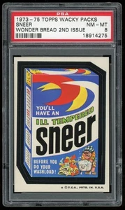 1974 Topps Wacky Packages Pegatina Sneer Wonder Bread 2do PSA 8 - Imagen 1 de 2