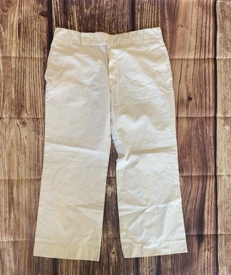 Pantalones de vestir marfil marfil con bolsillos laterales acampanados delanteros planos talla: 44 Foto 1 de 4