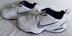 Nike Air Monarch IV Men's Sneakers White/Silver/Midnight Navy, Size 12 New - Picture 1 of 8