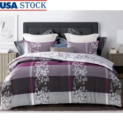 Juego de edredón reversible King 600TC algodón 2 fundas de almohada diseño en zig zag nuevo Foto 1 de 4