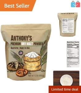 Non-Irradiated Diastatic Malt Powder 1.5 lb - Elevate Your Baking Creations - Picture 1 of 6