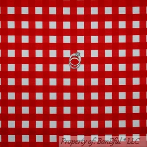 BonEful Fabric FQ Cotton Quilt Red White Calico Gingham Check Block Stripe Print - Picture 1 of 6