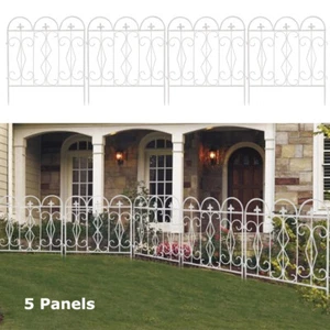 5xDecorative Garden Fence White Thicken Metal Wire Garden Fencing Animal Barrier - Picture 1 of 15