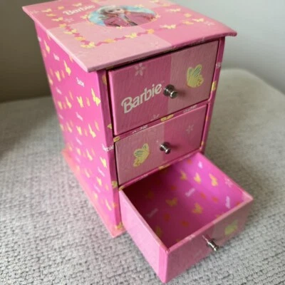 Joyero Barbie - Mariposas - 3 cajones - De la era Y2K/principios de 2000 Foto 1 de 4
