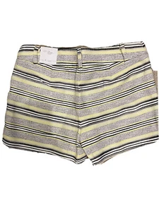 Ann Taylor Loft Rivera Shorts Size 4 Gray & Black Stripe 4” Inseam NEW w/Tags - Picture 1 of 9