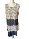 NWT $ 148 Jessica Simpson Dress - NWT - Size 10- Tan  and  Black Lace