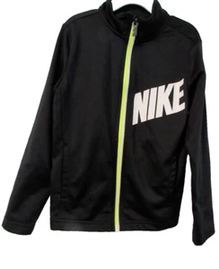 Nike Full Zip Track Jacket Dri-Fit Youth M (5-6 years) Black NIKE graphic EUC - Picture 1 of 6