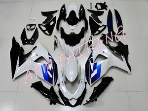 Pearl White Black ABS Injection Bodywork Fairing Kit Panel for GSXR1000 2009-16 - Picture 1 of 7