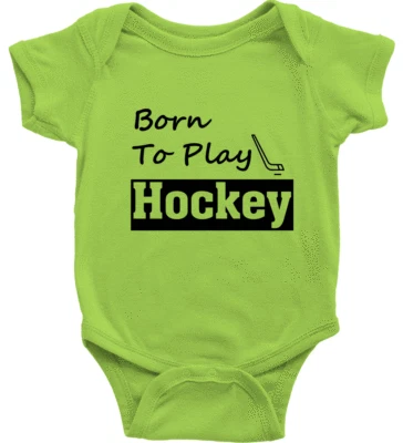 Infant Baby Bodysuit One-Piece Born To Play Hockey Toddler Kid Youth Tee T-Shirt - Image 1 of 4