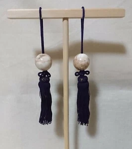 #09 Paar Gewicht für japanische Hängerolle gebraucht Fuchin / Stein mit Quaste - Bild 1 von 8