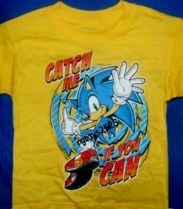 Sonic The Hedgehog t-shirt 8 M 10-12 L 14-16 New Child tee Catch Me If You Can - Picture 1 of 2