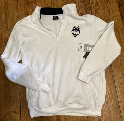 Minnesota Timberwolves Mens Medium Sweater 1/2 Zip Collar White NBA (Defect) Cover