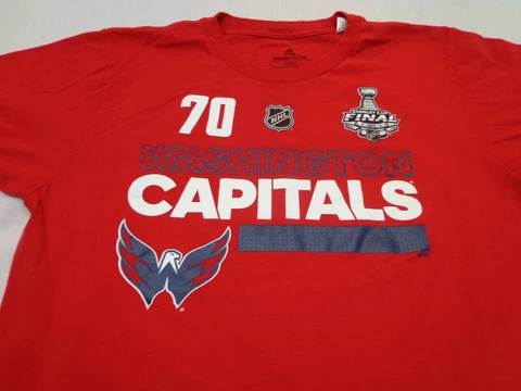 Adidas Washington Capitals Braden Holtby #70 Red NHL Hockey  T-Shirt Medium Cover