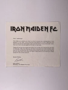 Iron Maiden Bruce Dickinson Letter Original Fan Club Renewal Reminder 1996/97 - Picture 1 of 12
