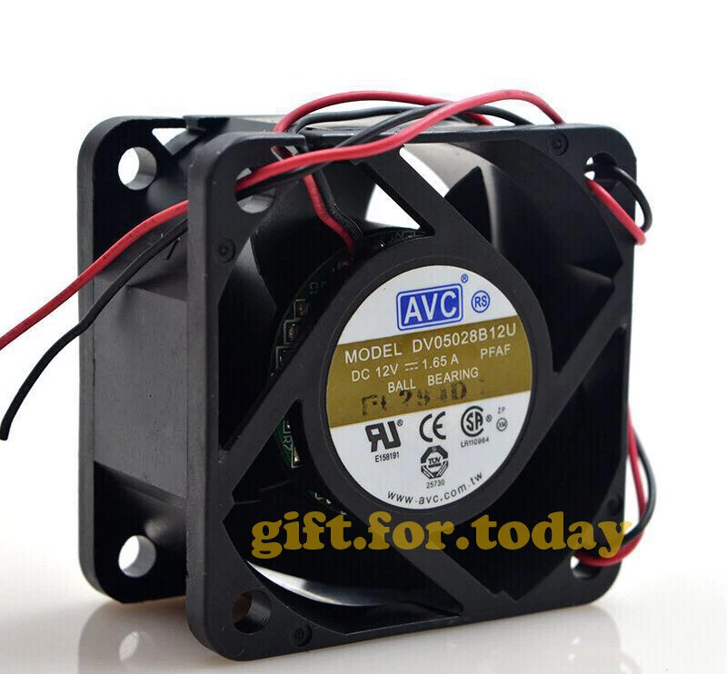 AVC Cooling Fan 5028 DV05028B12U 12V 1.65A 5cm 50×50×28mm - Image 1 of 4