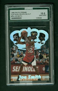 Joe Smith 1995 Pacific Prisms Paltinum Crown Die Cut Card P4 Advanced Grading 10 - Picture 1 of 2