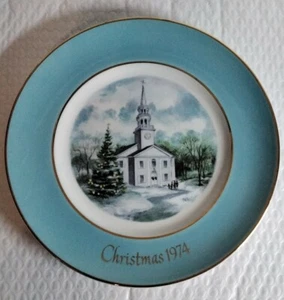 Avon Christmas 9" Plate Country Church - Picture 1 of 4