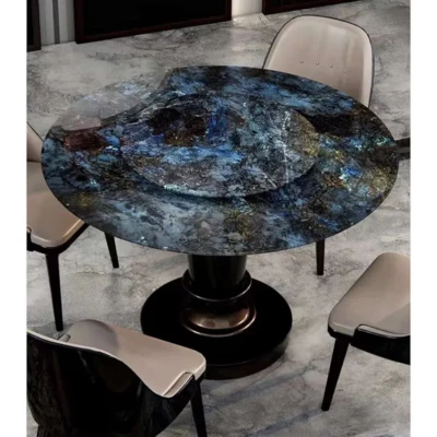 Mesa de centro de piedra labradorita adorable de 36" hecha a mano losa curativa de cristal Foto 1 de 4