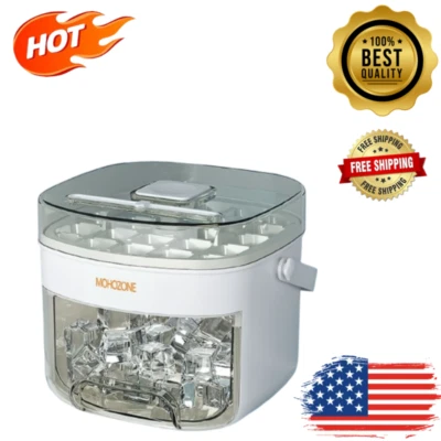 Máquina de hielo manual Easy-Press con bandeja de 48 cubos, cuchara y contenedor - perfecta para fiestas Foto 1 de 4