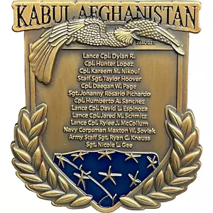 BL17-012 Kabul Afghanistan Final Inspection Memorial Challenge Coin Marines Navy - Picture 1 of 3
