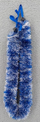 LEI FUZZY BLUE & SILVER w BLUE RIBBON & BLACK KUKUI NUTS ONE SIZE FITS MOST NWOT - Image 1 of 4