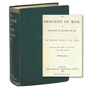 The Descent of Man, Charles Darwin. Second Edition ~ London, 1889 - Foto 1 di 6