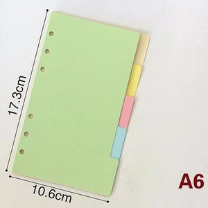 5Pcs A5/A6/A7 Size Index Multi-Coloured Tabs Divider Insert Refill Organiser #B9 - Picture 1 of 14