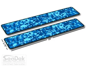 SeaDek Boat EVA Step Pads - Non Skid 2-Pc Stick On  - Aqua Camo-Black - Blank - Foto 1 di 5