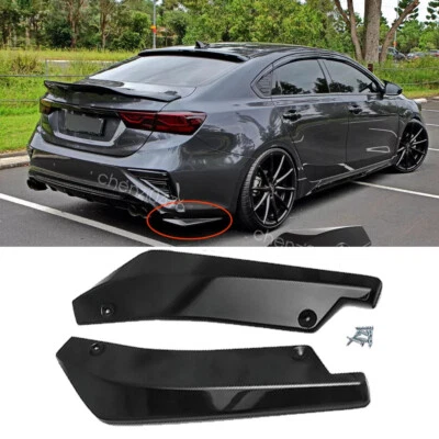 Glossy Black Rear Bumper Diffuser Splitter Canards for KIA Forte GT 2010-2024 — 第 1/4 张图片