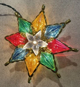 Weihnachtsstern Baum Topper 8" beleuchtet doppelseitig Weihnachtsbaum Topper - Bild 1 von 4