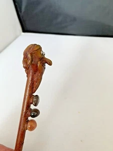 Statuina vintage elfo gnomo agate rocce novità penna mago googly occhi sfera - Foto 1 di 9