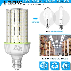 80W LED Corn Light Bulb Commercial Warehouse Industrial High Bay Lamp AC277-480V - Picture 1 of 20