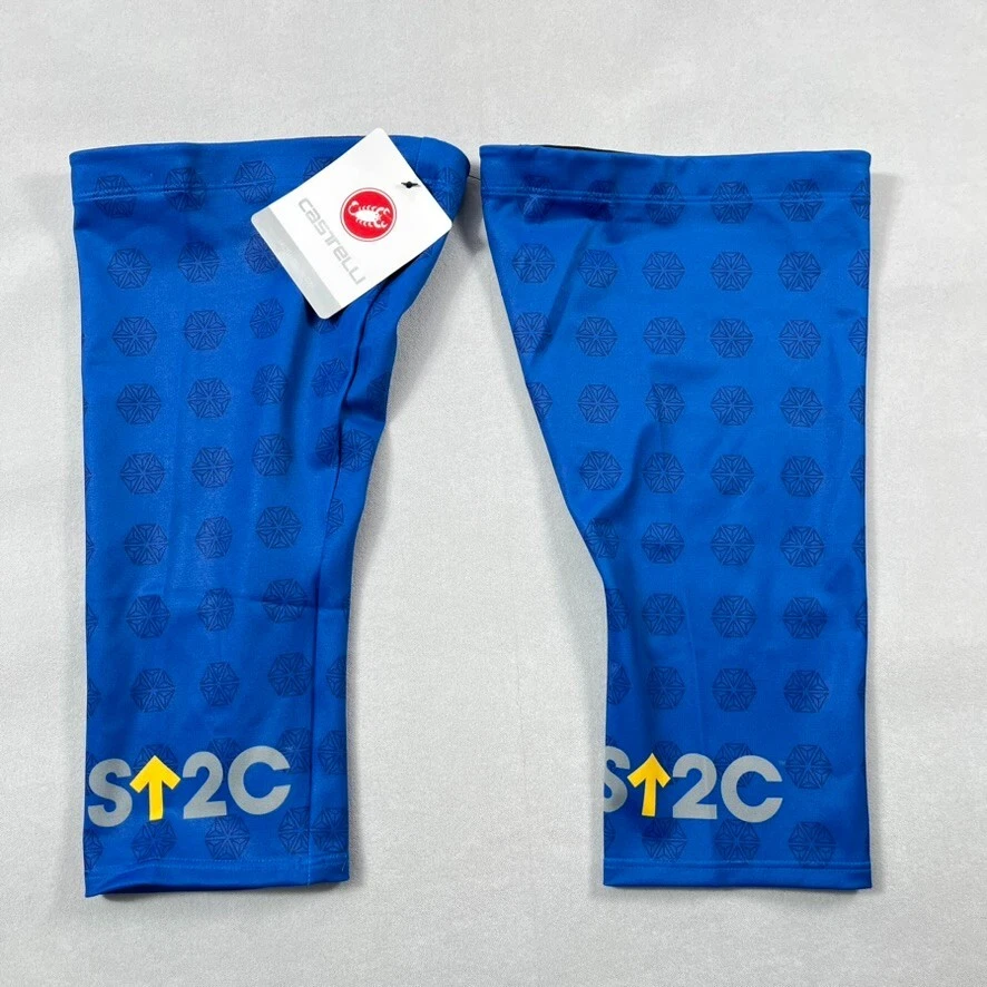 Castelli 自行车莱卡护膝男式 XL 全新带标签 立式 2 癌症标志 — 第 1/4 张图片