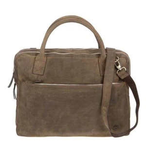 Bear Design Businesstasche Dark Nature Herren Damen braun Leder Umhängetasche - Bild 1 von 9