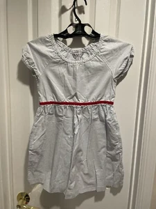 Brooks Brothers Girls Blue White Stripe Shirt Sleeve Cotton Dress Size 10 EUC - Picture 1 of 5