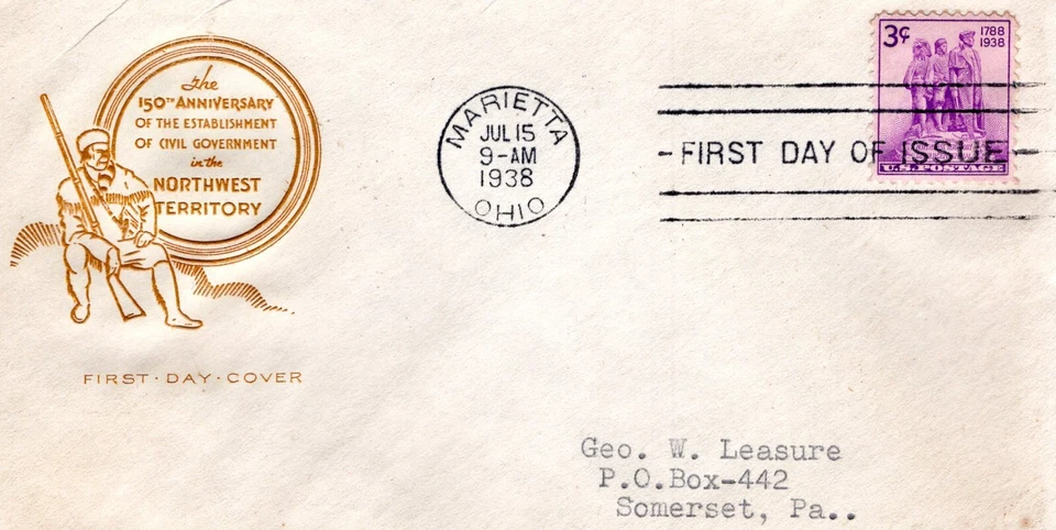 1938 #837 NORTHWEST TERRITORY FDC W/ HOUSE OF FARNAM CACHET TO SOMERSET PA - Image 1 of 1