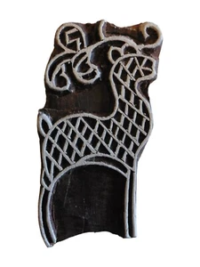 Christmas Reindeer 4cm x 7.7cm Indian Hand Carved Wooden Printing Block Stamp - Picture 1 of 3